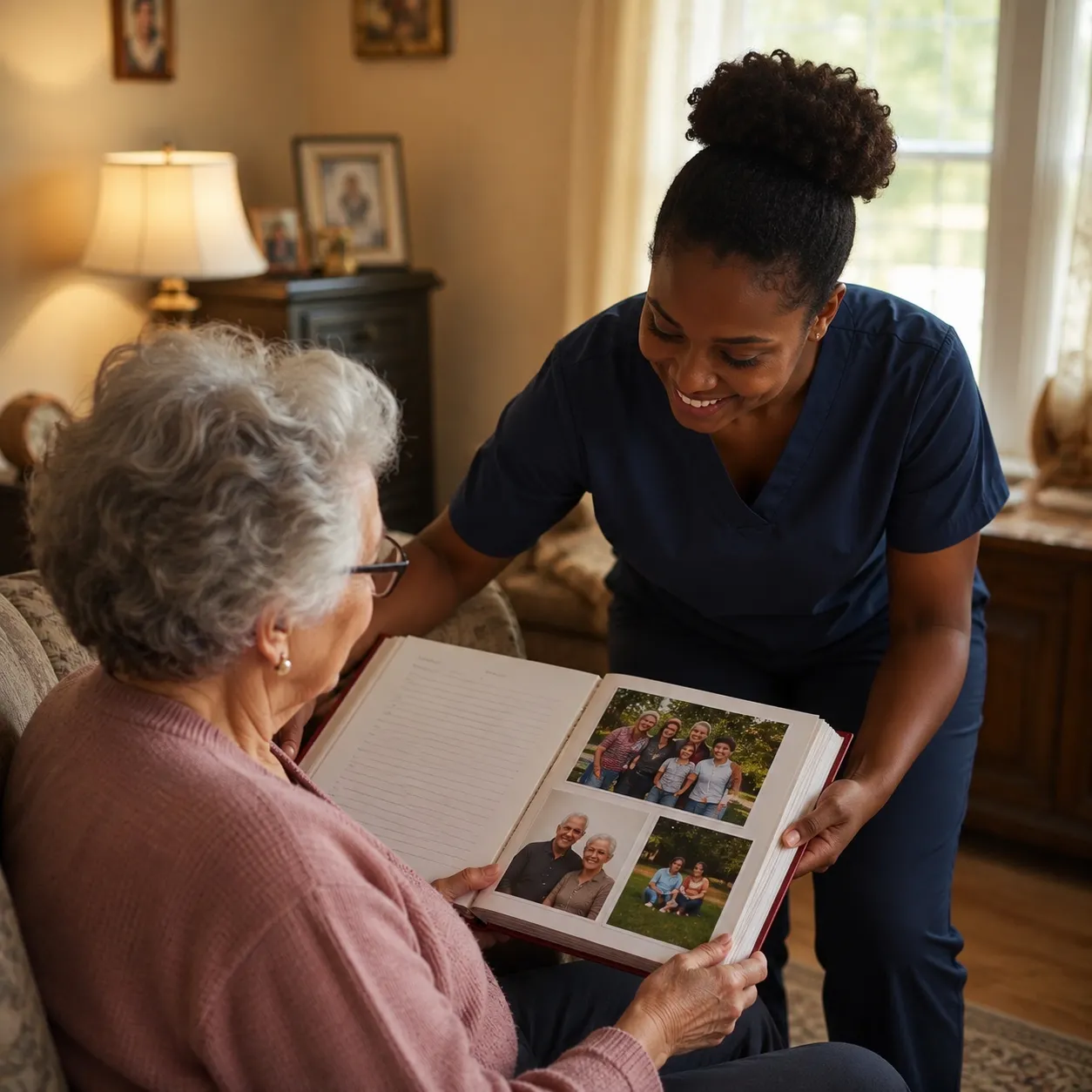 Homemaker Services — Morning Star caregiver with client