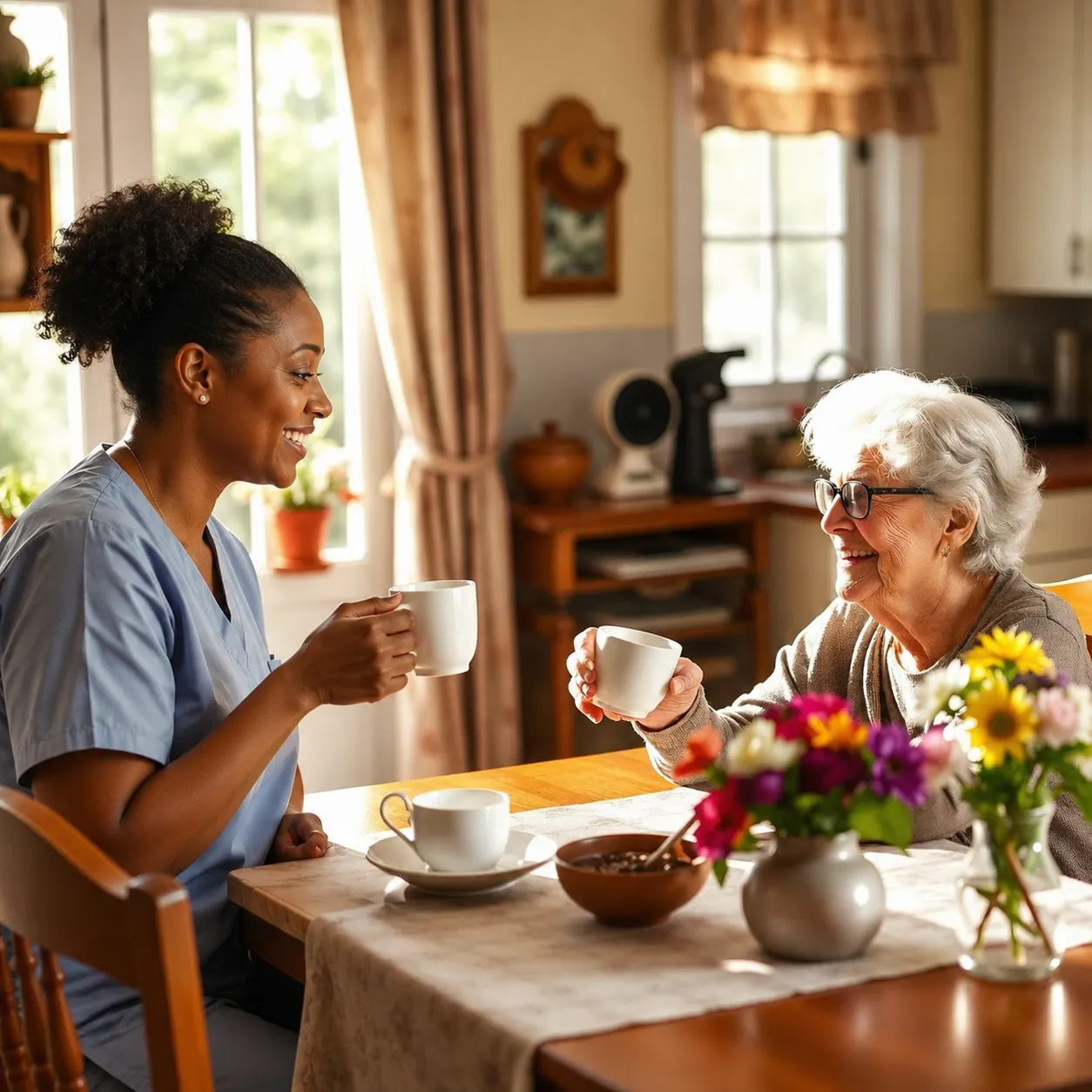 Companion Care — Morning Star caregiver with client