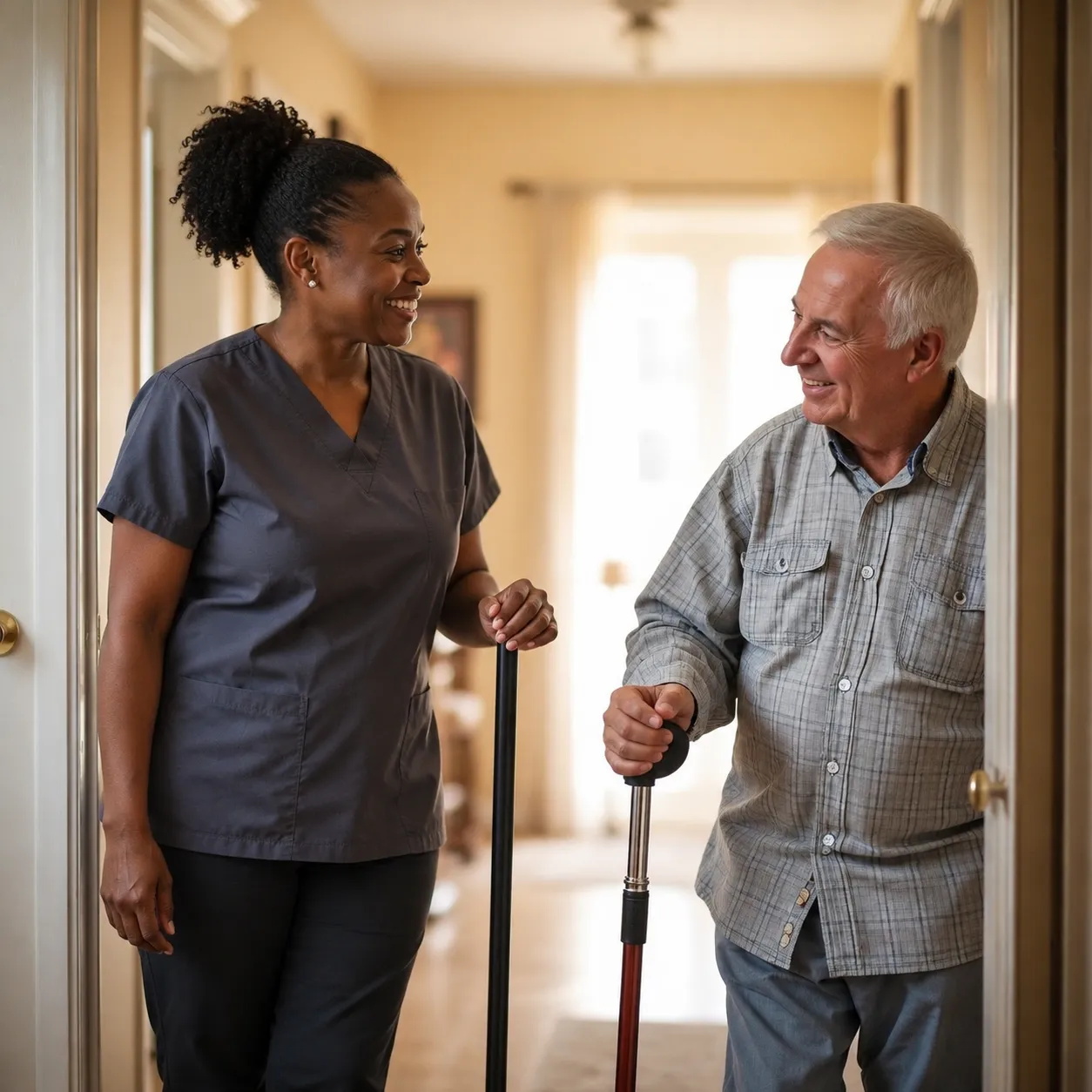 Personal Care — Morning Star caregiver with client