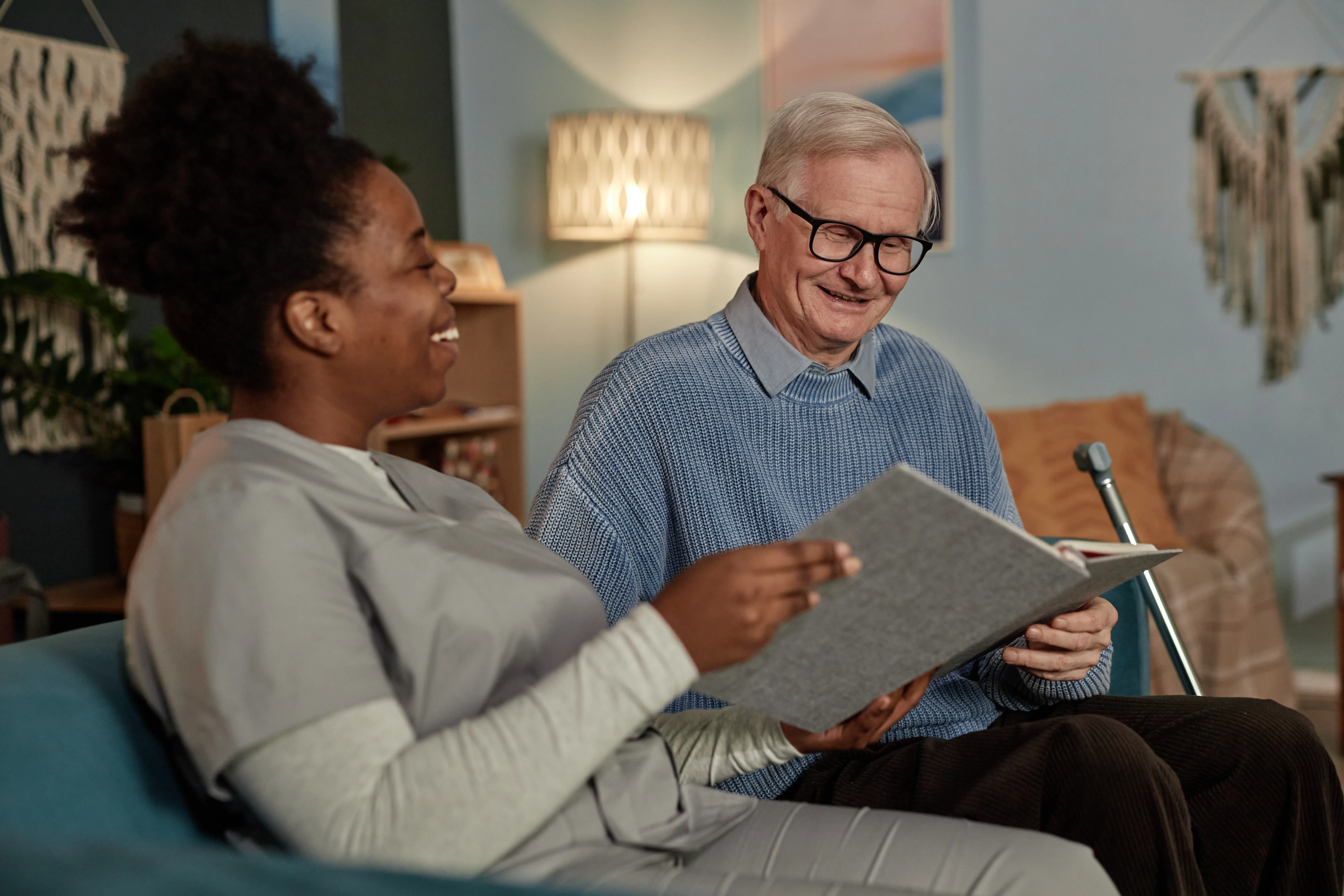 Caregiver supporting senior